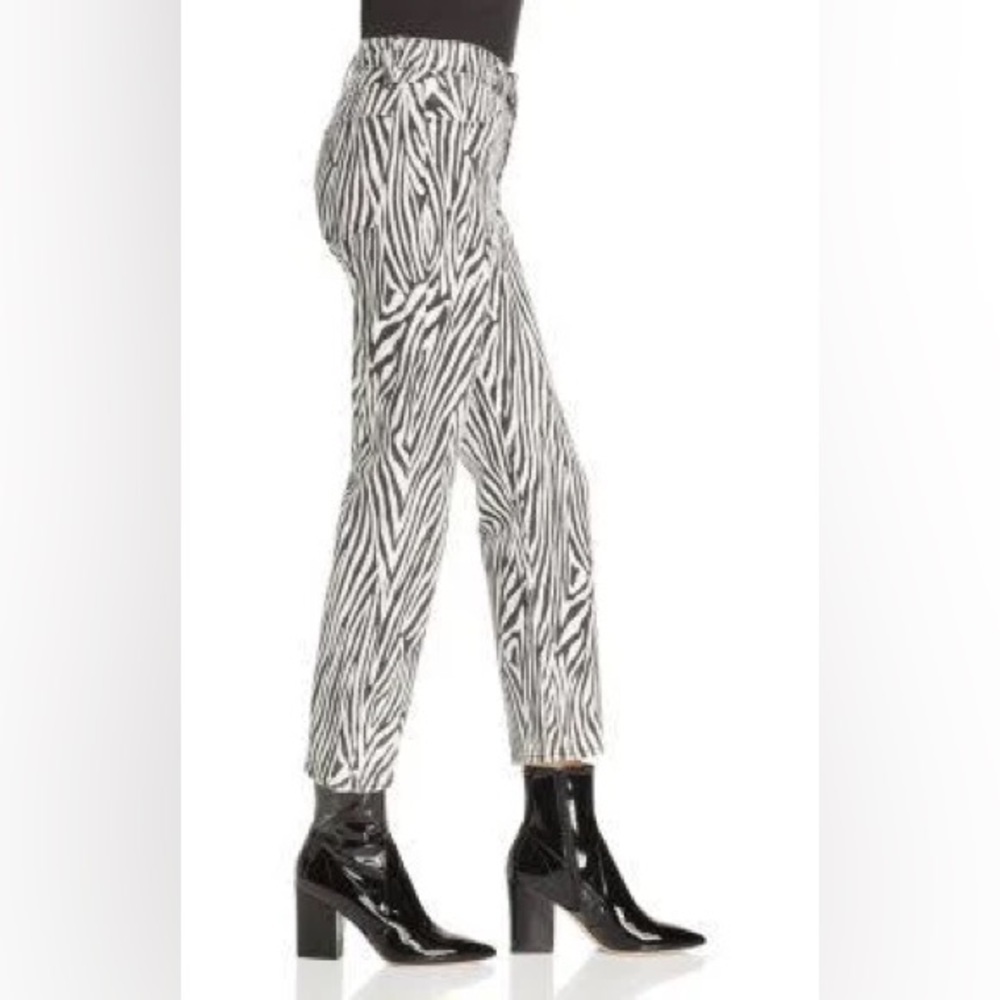 Frame Denim Le High Straight Jeans Noir Multi Zebra Size 34 - Picture 6 of 15